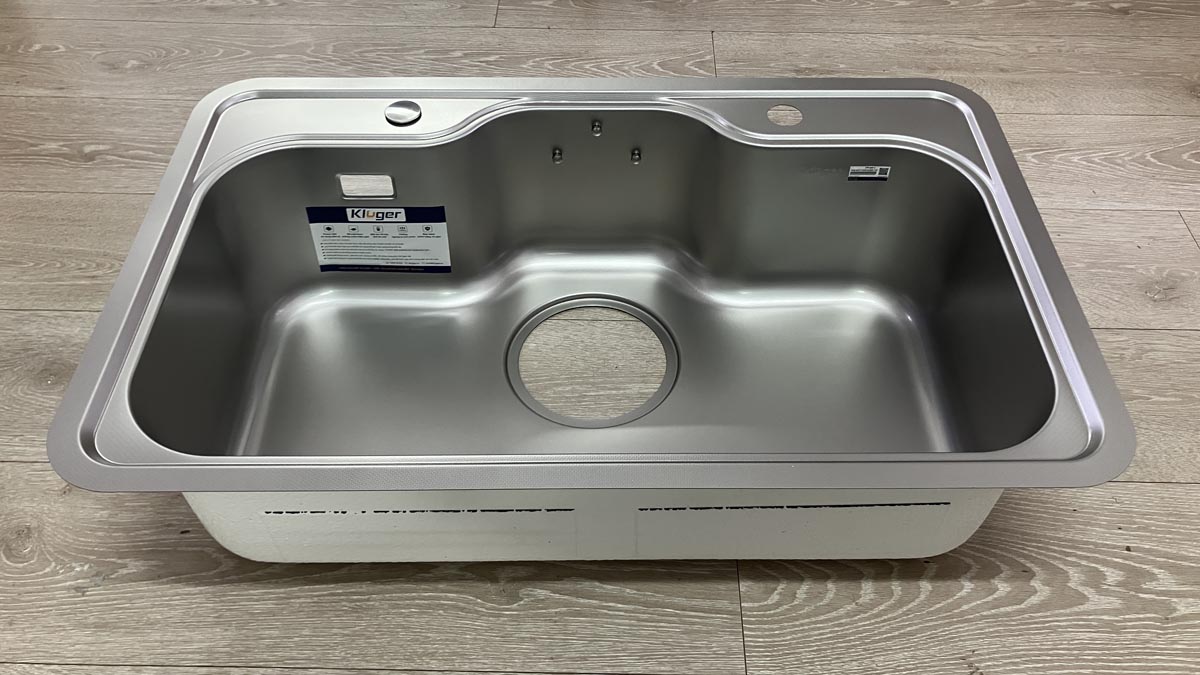 Chậu rửa chén Posco 304 Linen dập nổi Kluger KT8050FS – S80 Plus