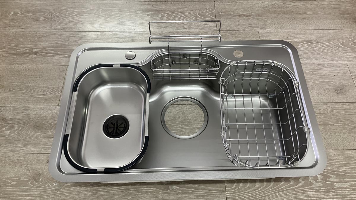 Chậu rửa chén Posco 304 Linen dập nổi Kluger KT8050FS – S80 Plus