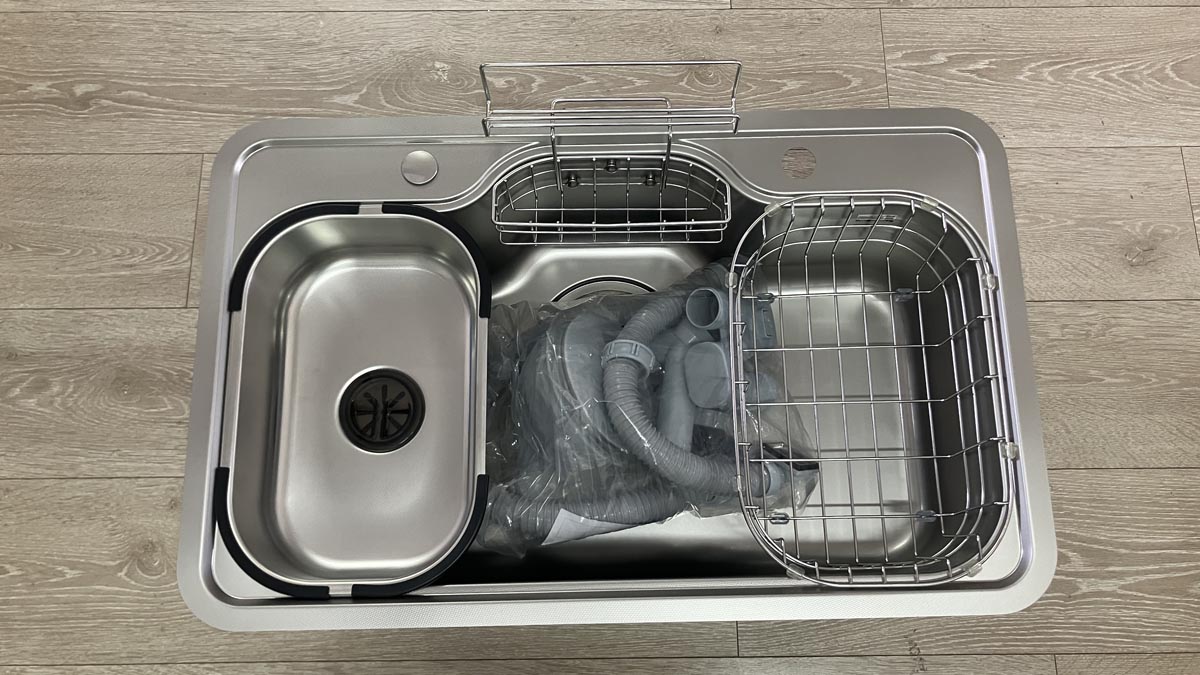 Chậu rửa chén Posco 304 Linen dập nổi Kluger KT8050FS – S80 Plus