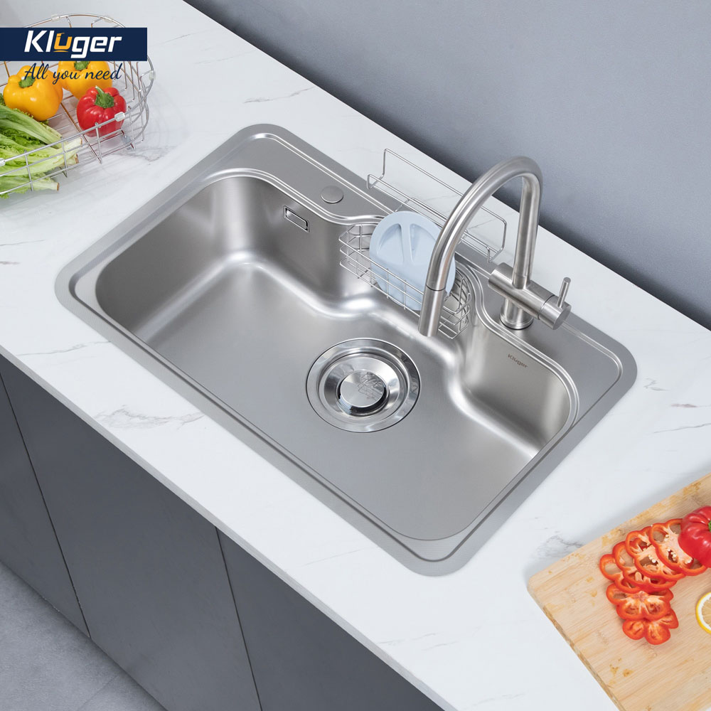 Chậu rửa chén Posco 304 Linen dập nổi KLUGER KT8050FS-S80Plus (TAKI Series)