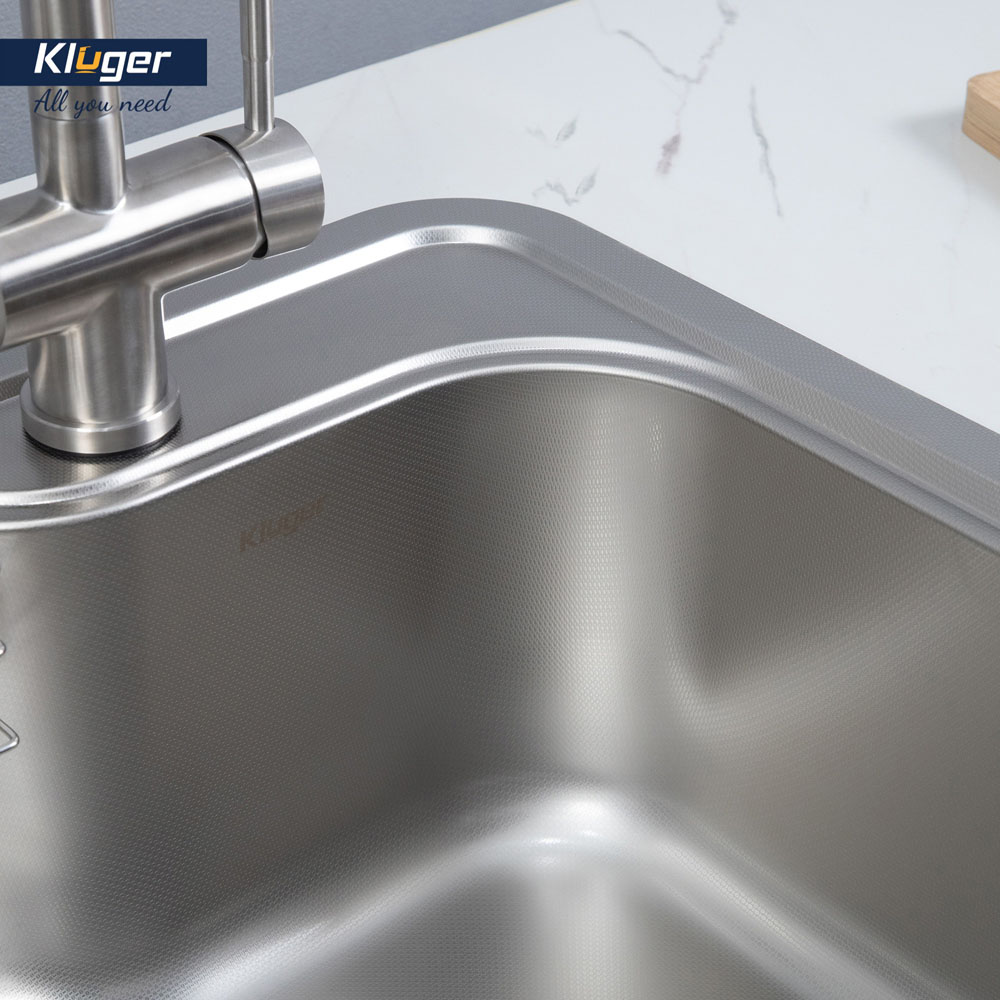 Chậu rửa chén Posco 304 Linen dập nổi KLUGER KT8050FS-S80Plus (TAKI Series)