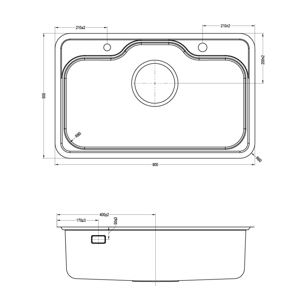 Chậu rửa chén Posco 304 Linen dập nổi KLUGER KT8050FS-S80Plus (TAKI Series)
