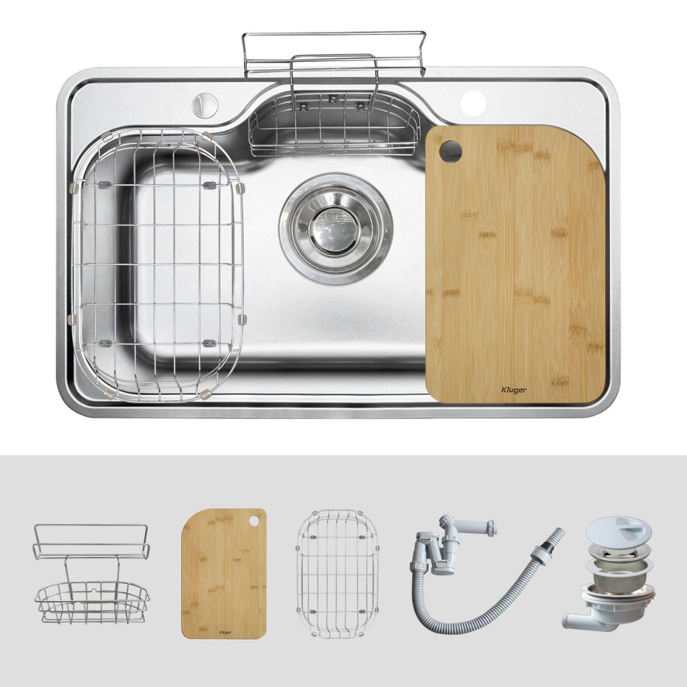 Chậu rửa chén Posco 304 Super Linen dập nổi KLUGER KT8050SLPlus (TAKI Series)