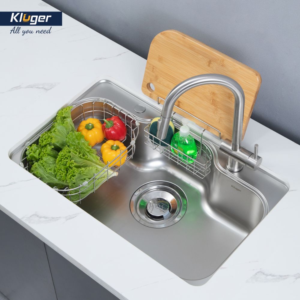 Chậu rửa chén Posco 304 Super Linen dập nổi KLUGER KT8050SLPlus (TAKI Series)