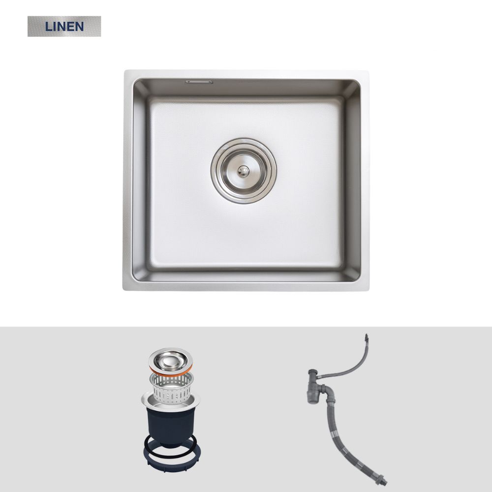 Chậu rửa chén Posco 304 Linen dập nổi Kluger KU5044FS Basic