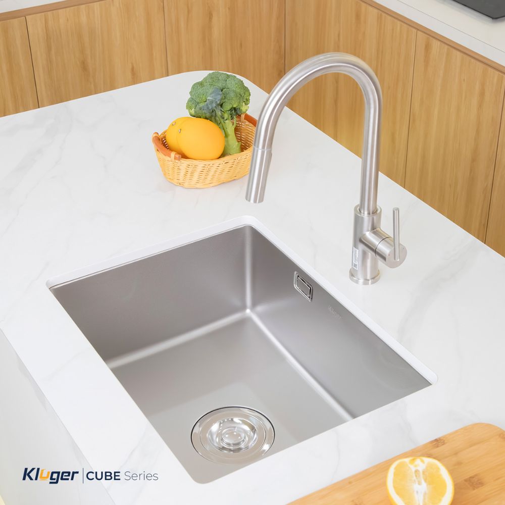Chậu rửa chén Posco 304 Linen dập nổi Kluger KU5044FS Basic