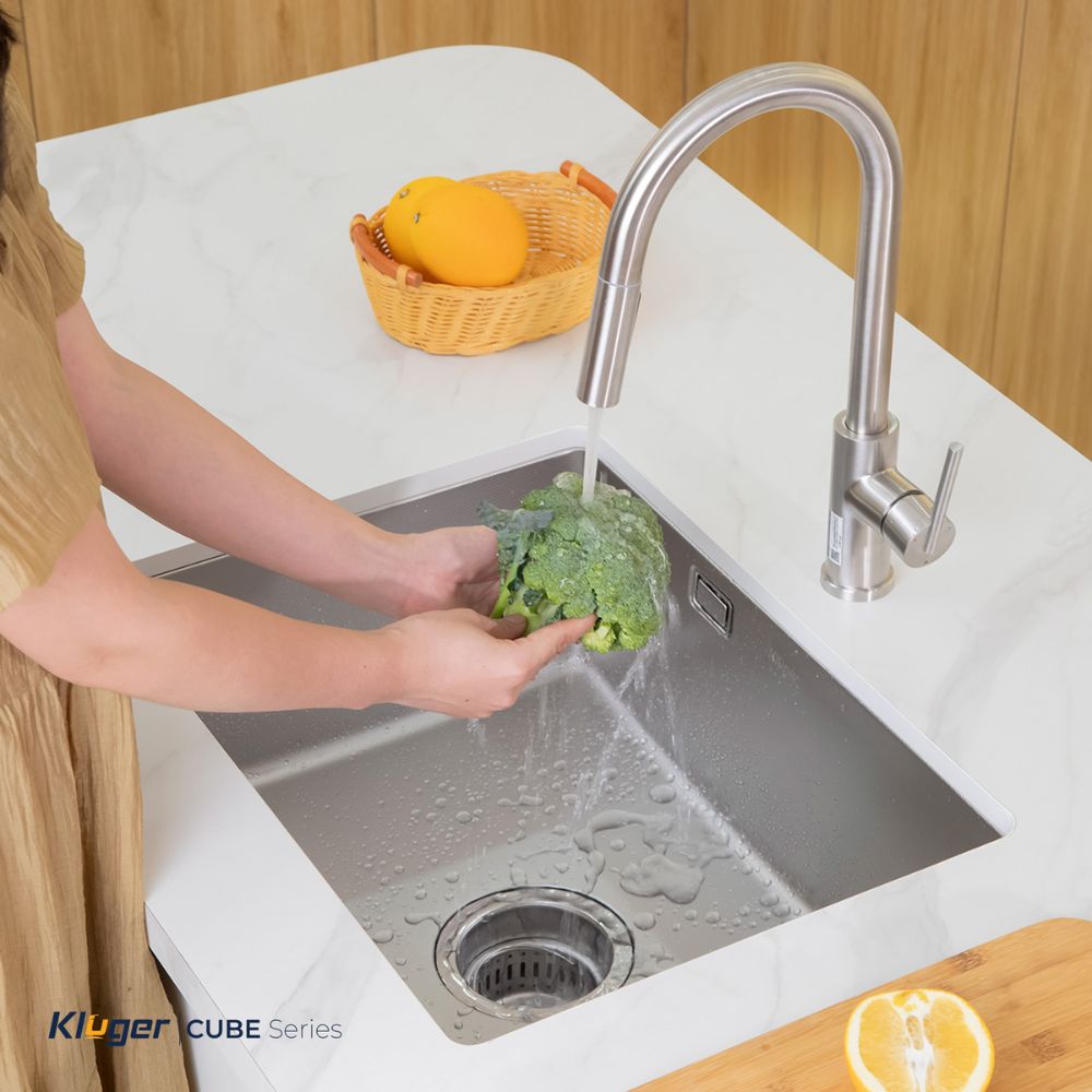 Chậu rửa chén Posco 304 Linen dập nổi Kluger KU5044FS Basic