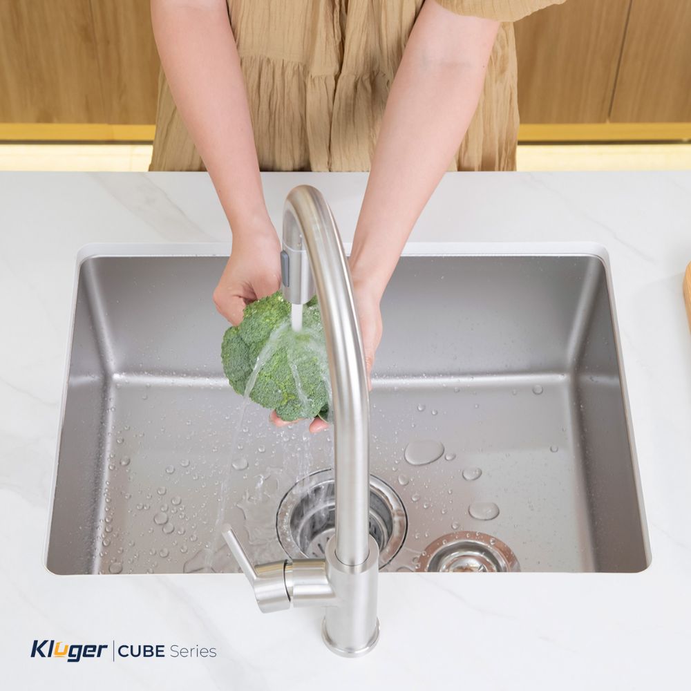 Chậu rửa chén Posco 304 Linen dập nổi Kluger KU5044FS Basic