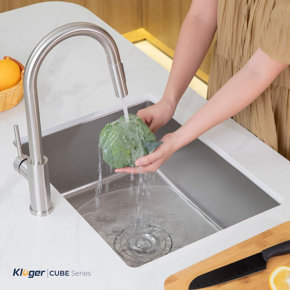Chậu rửa chén Posco 304 Linen dập nổi Kluger KU5044FS Basic