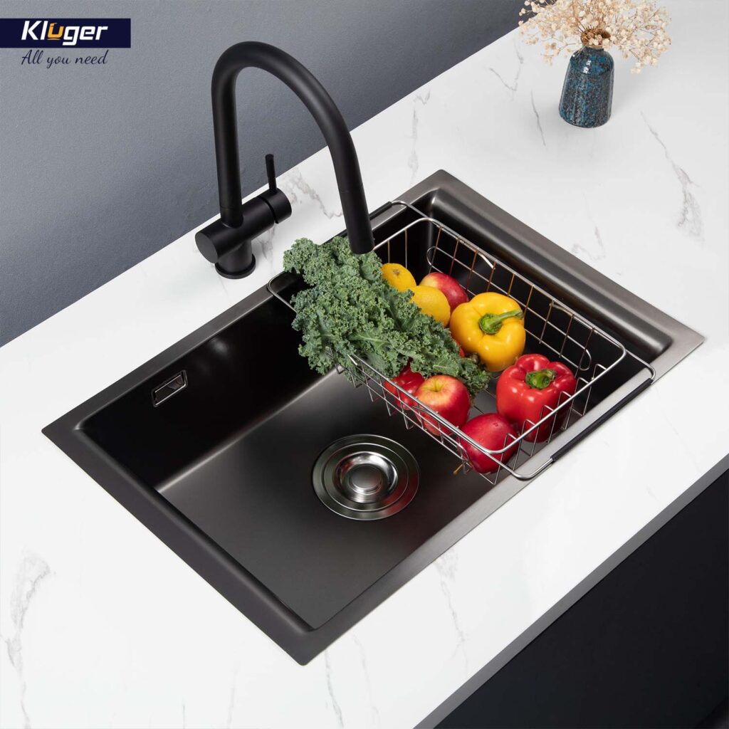 Chậu rửa chén Posco 304 đánh bóng bề mặt KLUGER KU8121B-S68