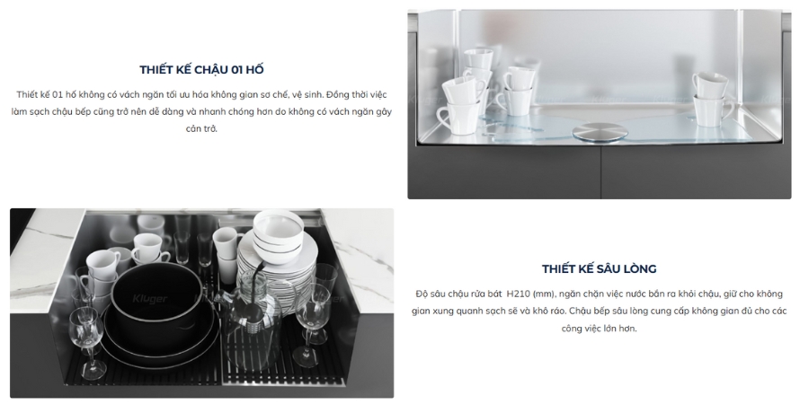 Chậu rửa chén Posco 304 đánh bóng bề mặt KLUGER KU8121S-S68 (K200 Series)