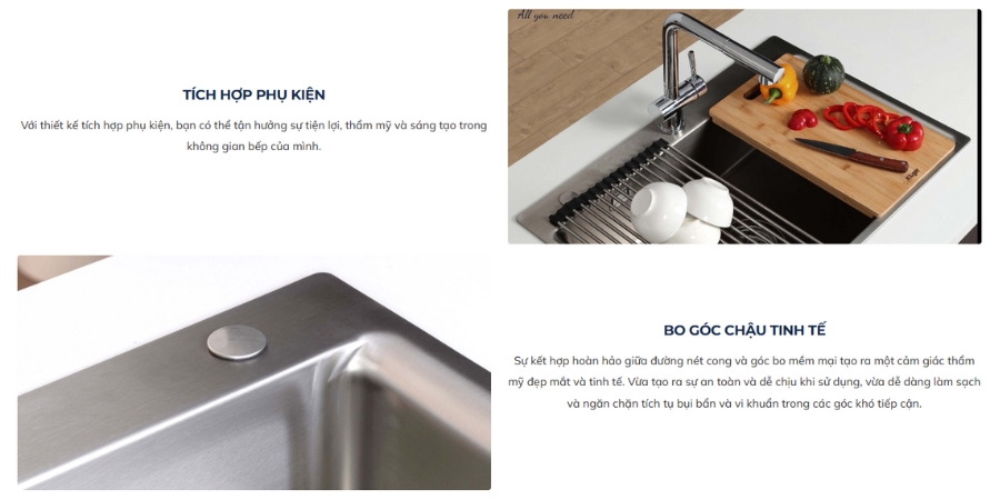 Chậu rửa chén Posco 304 đánh bóng bề mặt KLUGER KU8121S-S68 (K200 Series)