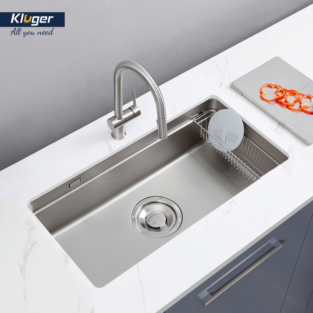 Chậu rửa chén Posco 304 Linen dập nổi KLUGER KU8844FSBasic (MOD Series)