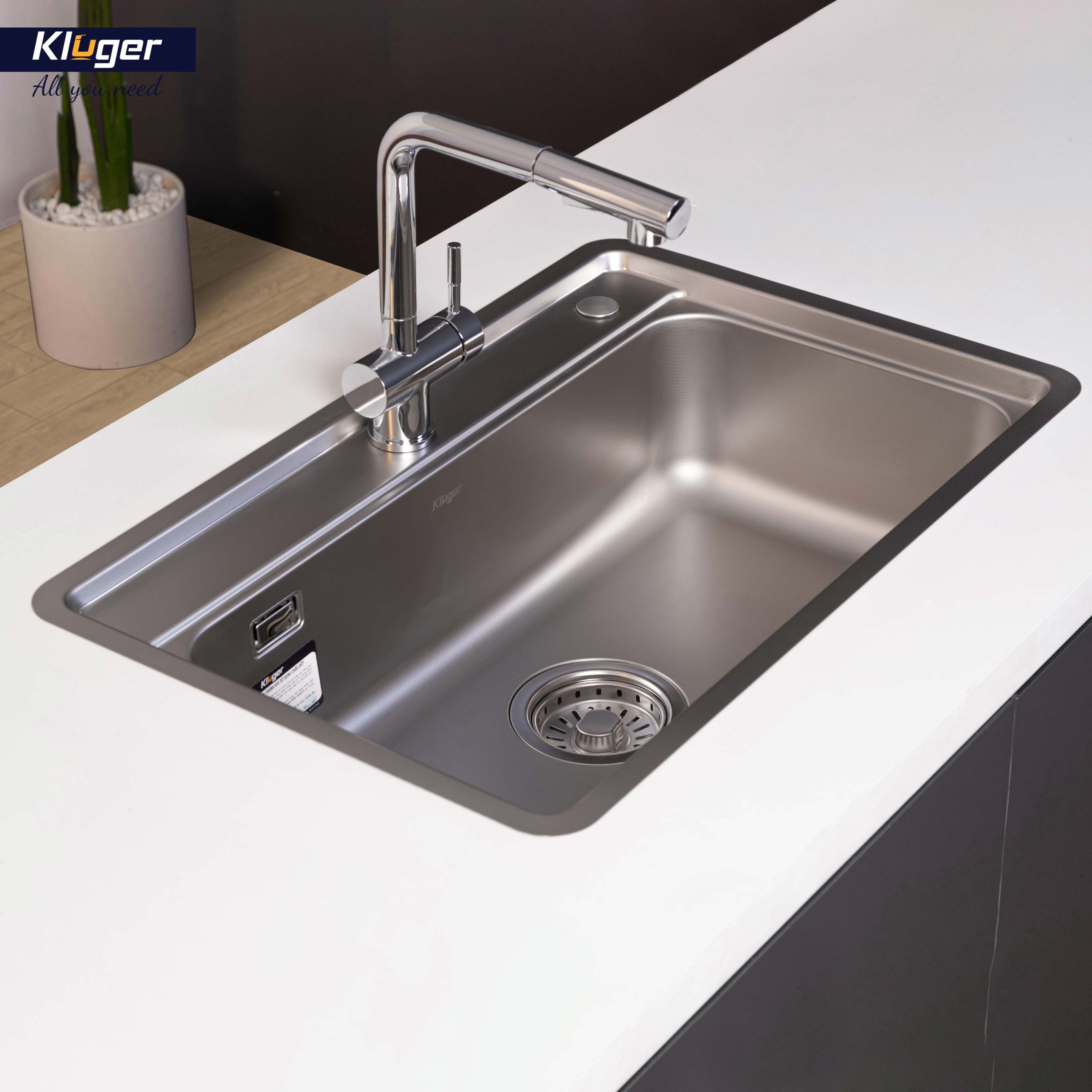 Chậu rửa chén Posco 304 Linen chống xước KLUGER KW8101FS-S72 (K100 Series)