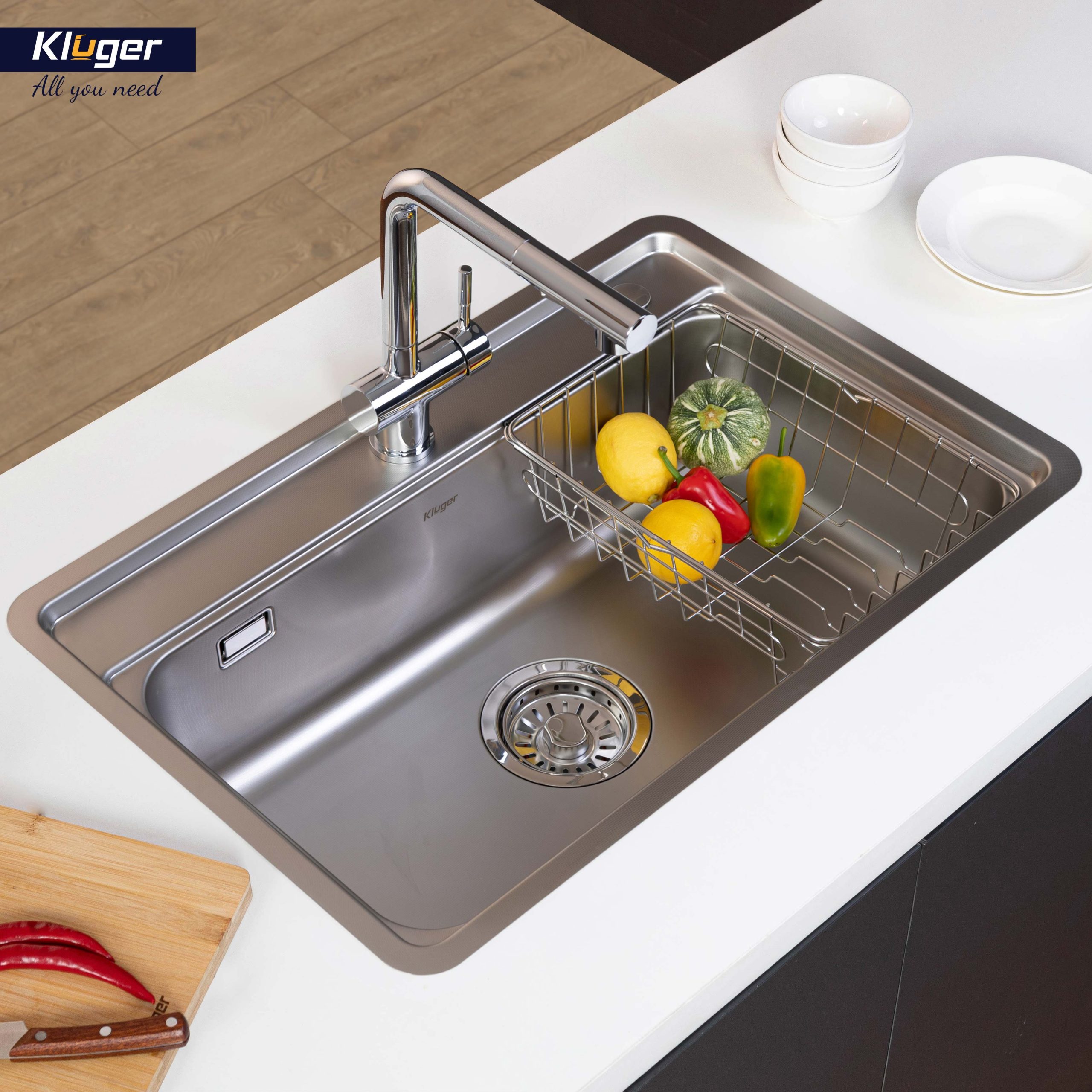 Chậu rửa chén Posco 304 Linen chống xước KLUGER KW8101FS-S72 (K100 Series)