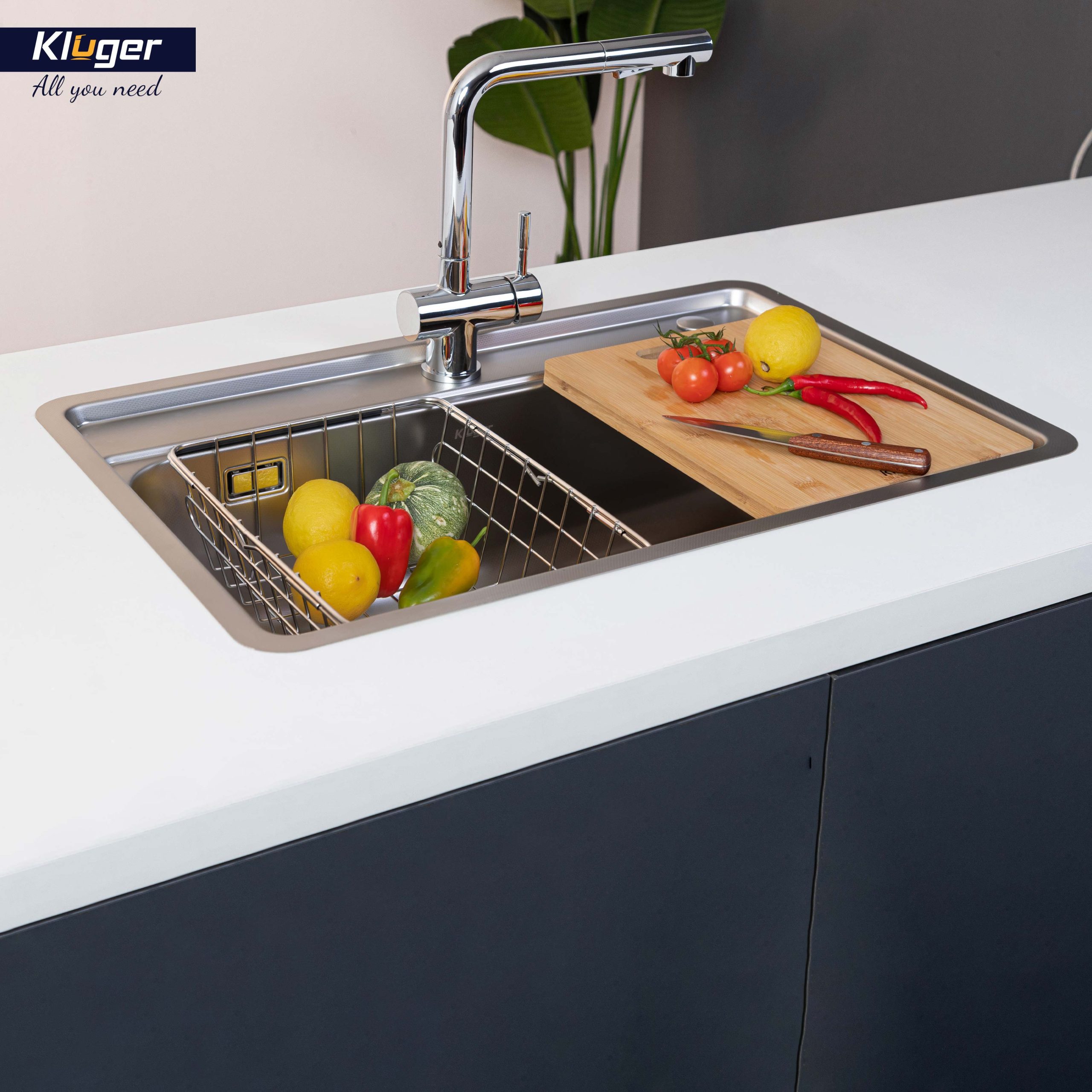 Chậu rửa chén Posco 304 Linen chống xước KLUGER KW8101FS-S72 (K100 Series)