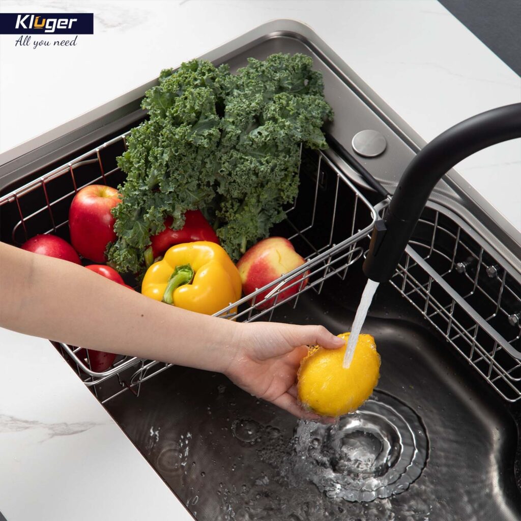 Chậu rửa chén Posco 304 Linen dập nổi KLUGER KW8151FB-S80 (K500 Series)