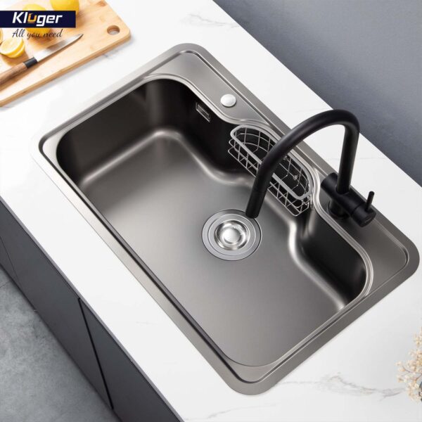 Chậu rửa chén Posco 304 Linen dập nổi KLUGER KW8151FB-S80 (K500 Series)