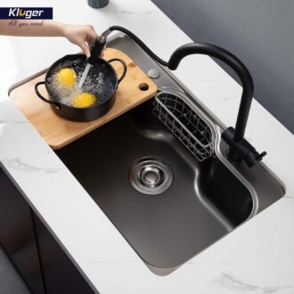 Chậu rửa chén Posco 304 Linen dập nổi KLUGER KW8151FB-S80 (K500 Series)