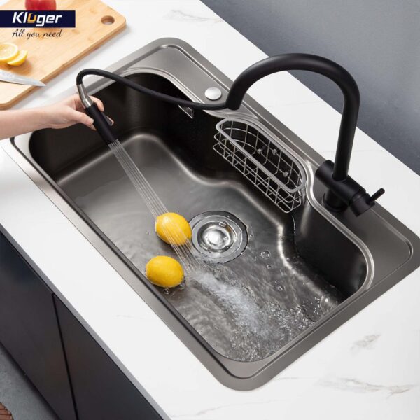 Chậu rửa chén Posco 304 Linen dập nổi KLUGER KW8151FB-S80 (K500 Series)