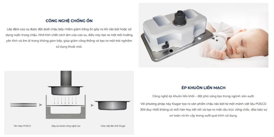 Chậu rửa chén Posco 304 Linen dập nổi KLUGER KW8151FB-S80 (K500 Series)