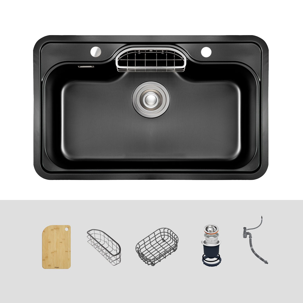 Chậu rửa chén Posco 304 Linen dập nổi KLUGER KW8151FB-S80Plus (K500 Series)