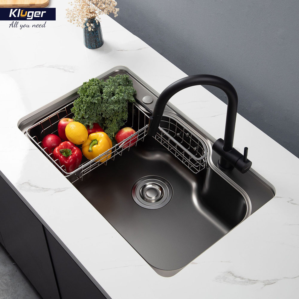 Chậu rửa chén Posco 304 Linen dập nổi KLUGER KW8151FB-S80Plus (K500 Series)