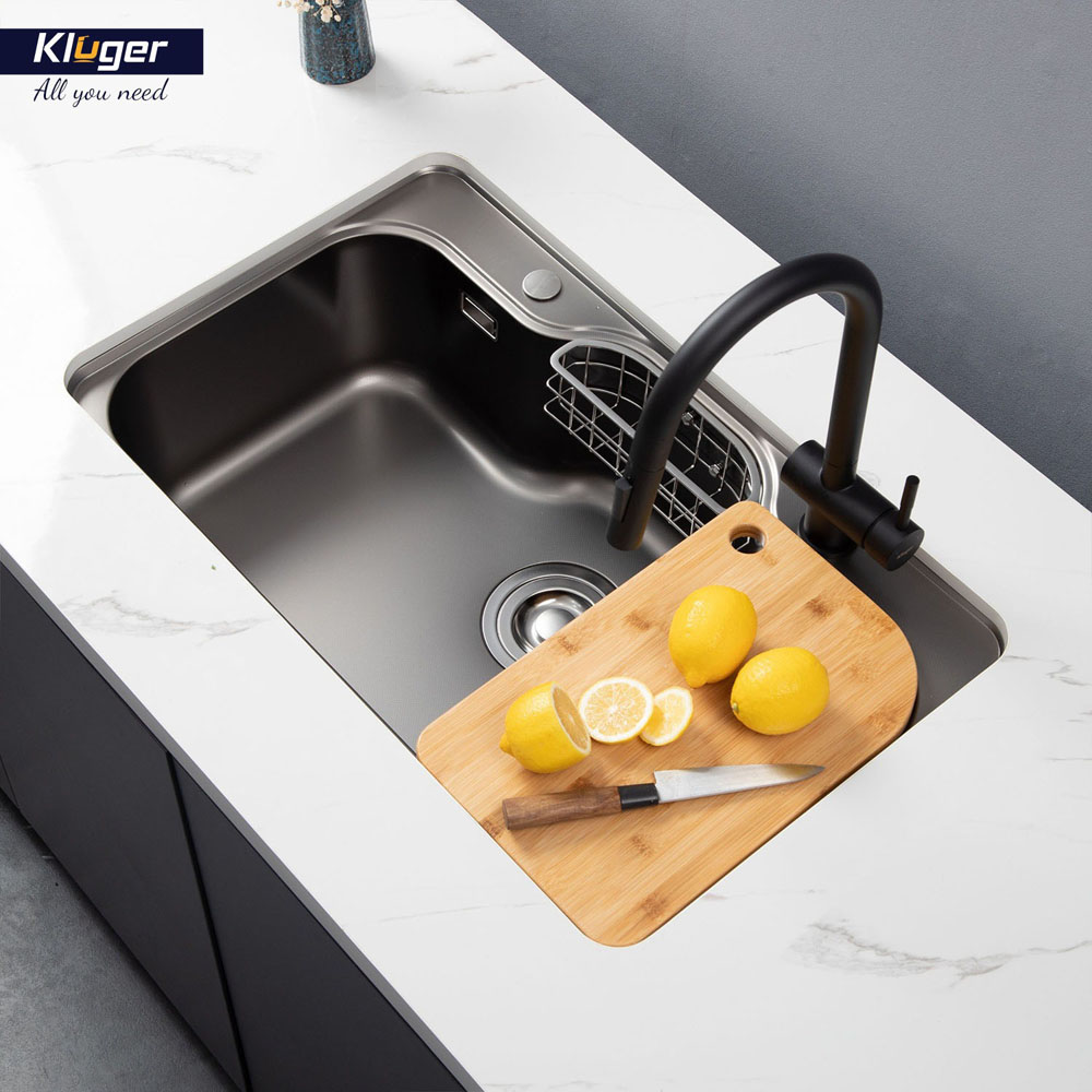 Chậu rửa chén Posco 304 Linen dập nổi KLUGER KW8151FB-S80Plus (K500 Series)