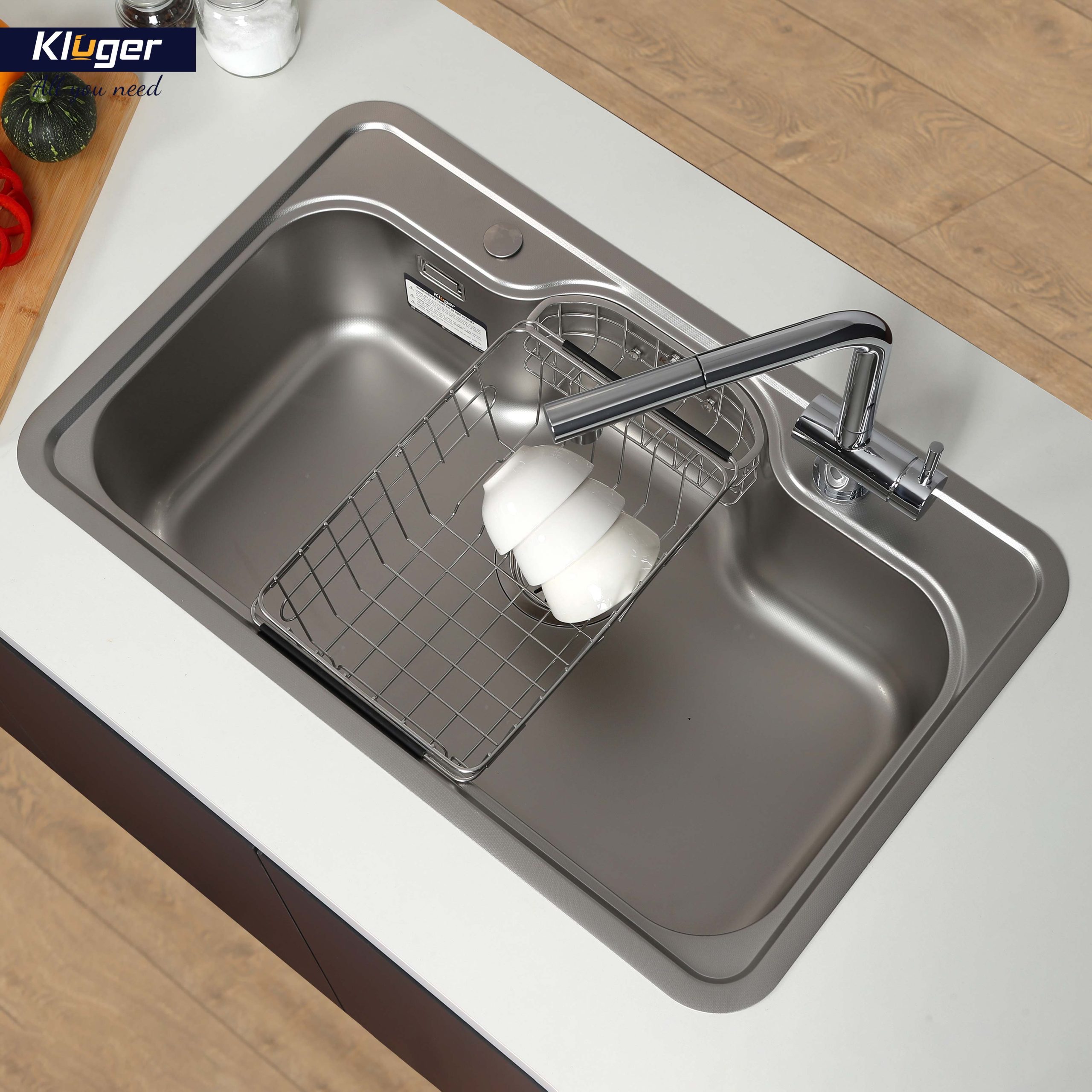 Chậu rửa chén Posco 304 Linen dập nổi KLUGER KW8151FS–S80 (K500 Series)