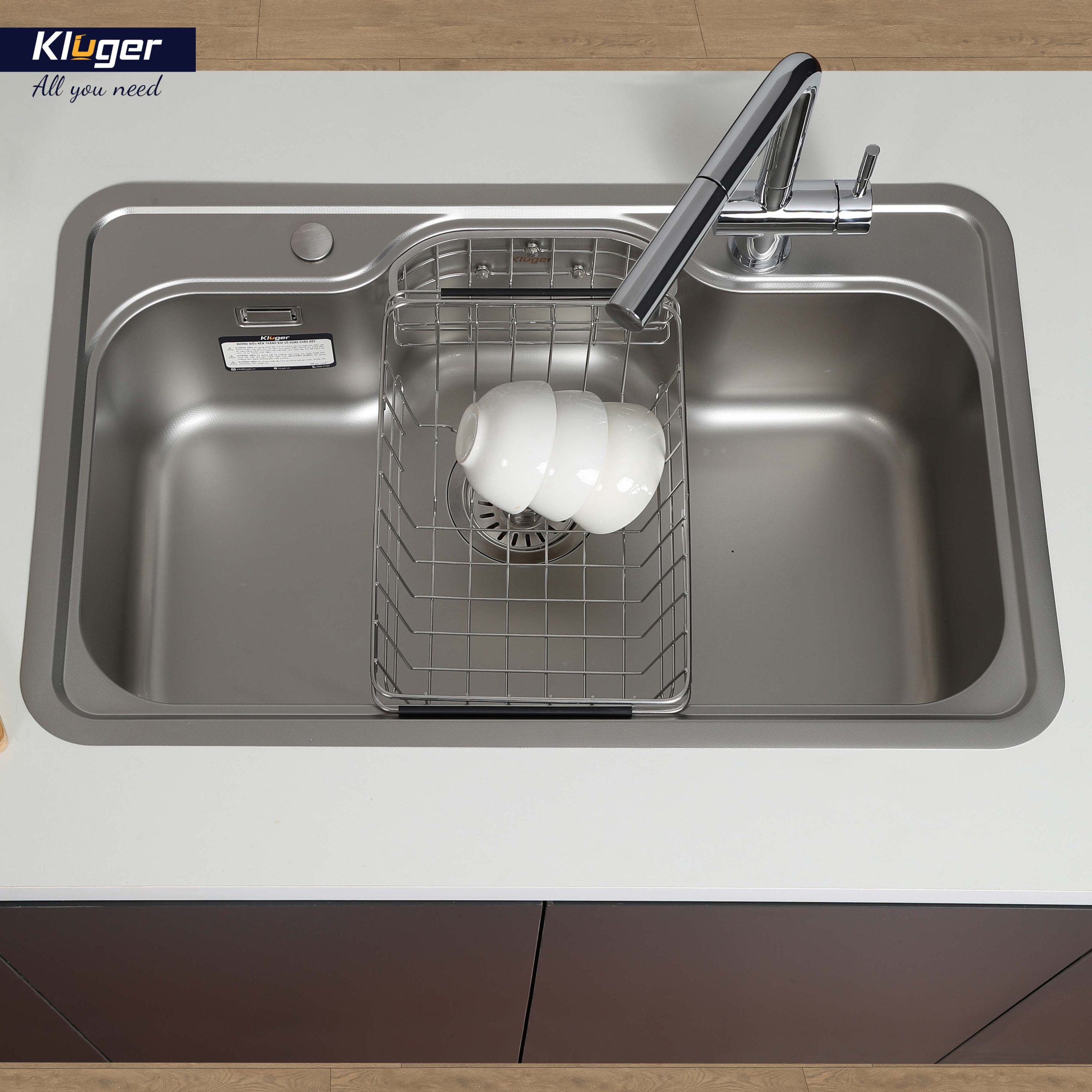 Chậu rửa chén Posco 304 Linen dập nổi KLUGER KW8151FS–S80 (K500 Series)