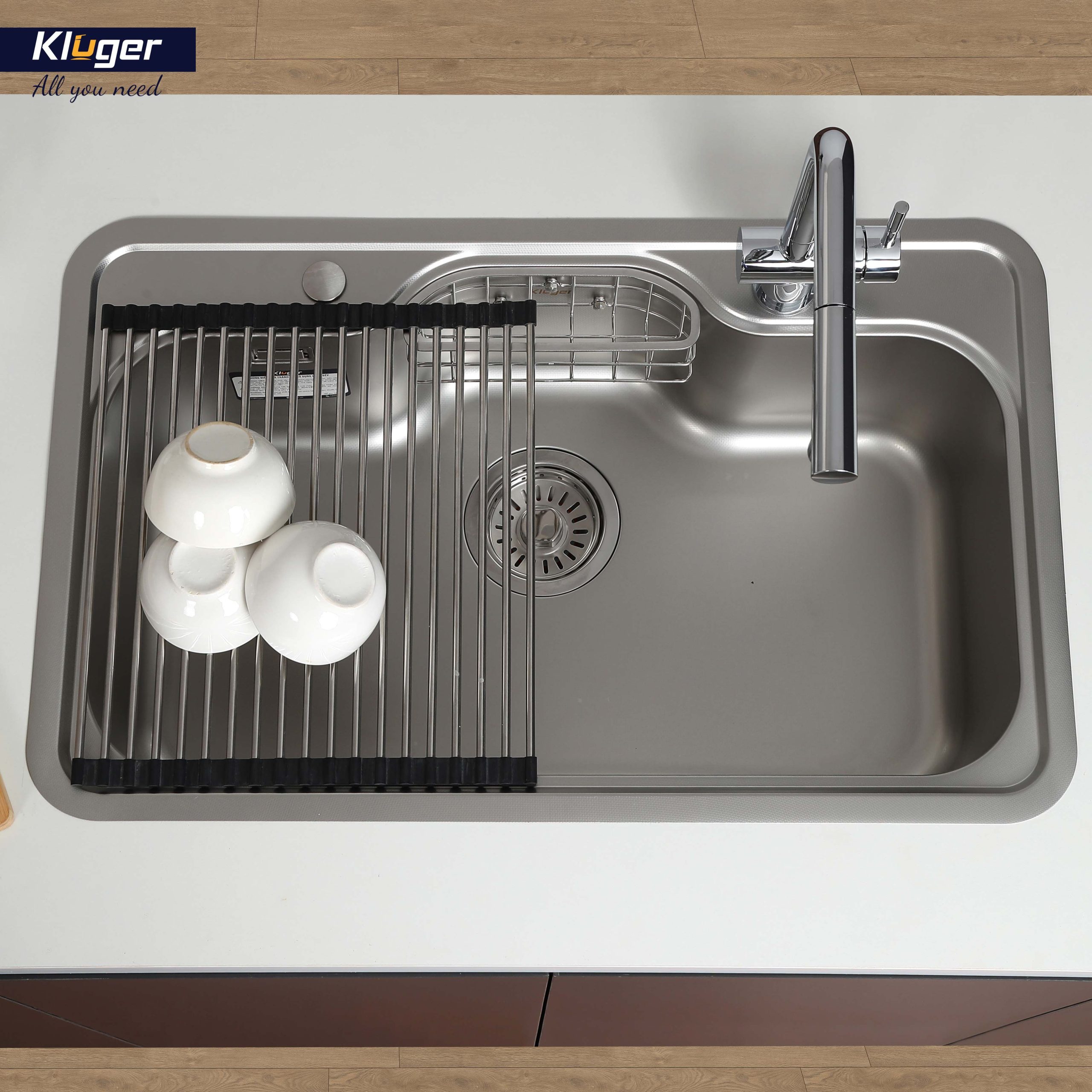 Chậu rửa chén Posco 304 Linen dập nổi KLUGER KW8151FS–S80 (K500 Series)