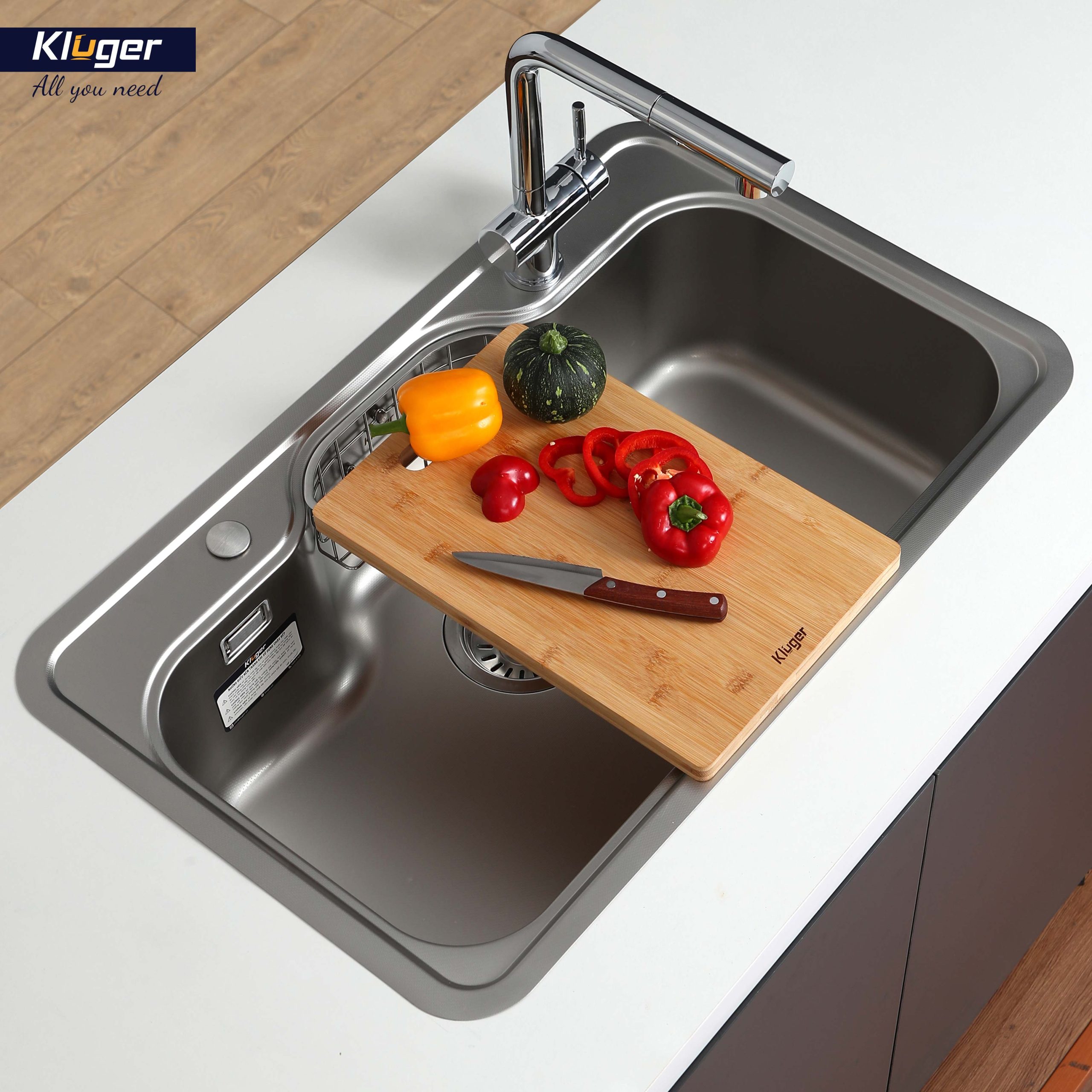 Chậu rửa chén Posco 304 Linen dập nổi KLUGER KW8151FS–S80 (K500 Series)