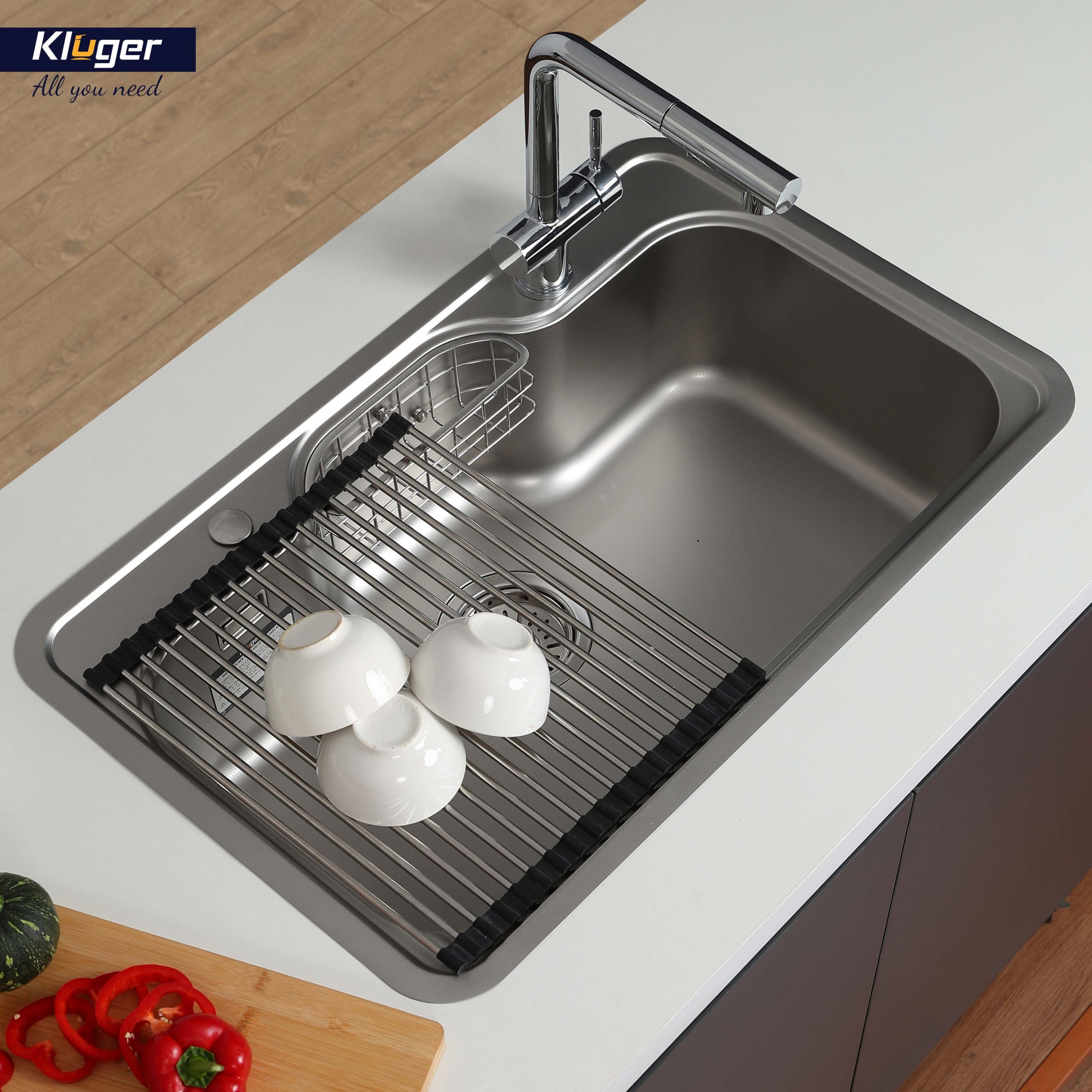 Chậu rửa chén Posco 304 Linen dập nổi KLUGER KW8151FS–S80 (K500 Series)