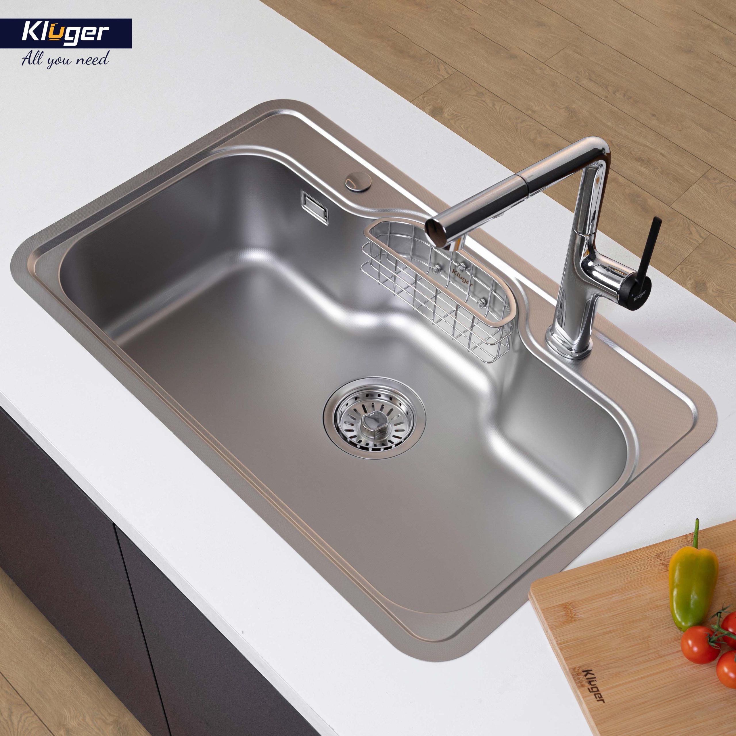 Chậu rửa chén Posco 304 Linen dập nổi KLUGER KW8151FS–S80 (K500 Series)