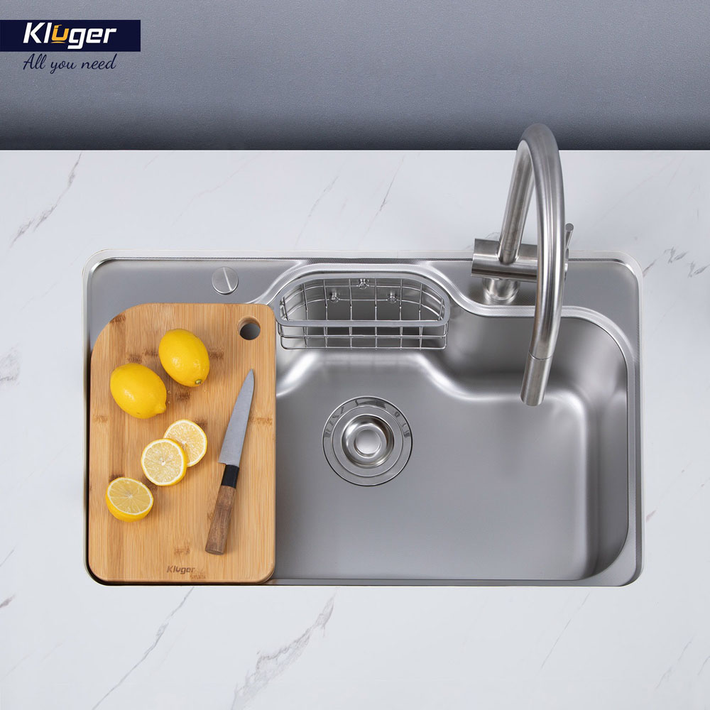Chậu rửa chén Posco 304 Linen dập nổi KLUGER KW8151FS-S80Plus (K500 Series)