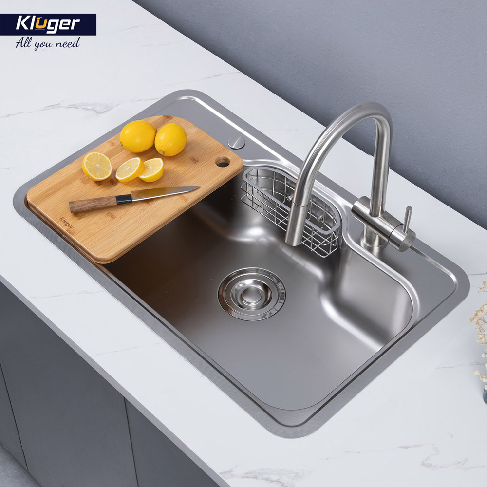 Chậu rửa chén Posco 304 Linen dập nổi KLUGER KW8151FS-S80Plus (K500 Series)