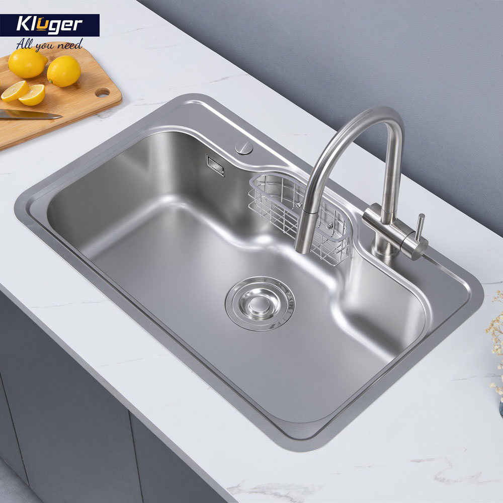 Chậu rửa chén Posco 304 Linen dập nổi KLUGER KW8151FS-S80Plus (K500 Series)