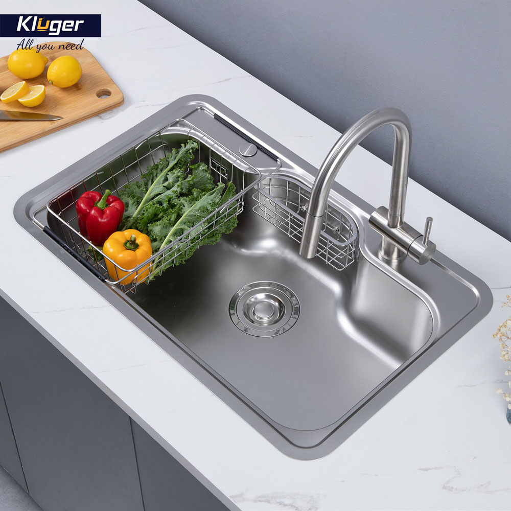 Chậu rửa chén Posco 304 Linen dập nổi KLUGER KW8151FS-S80Plus (K500 Series)
