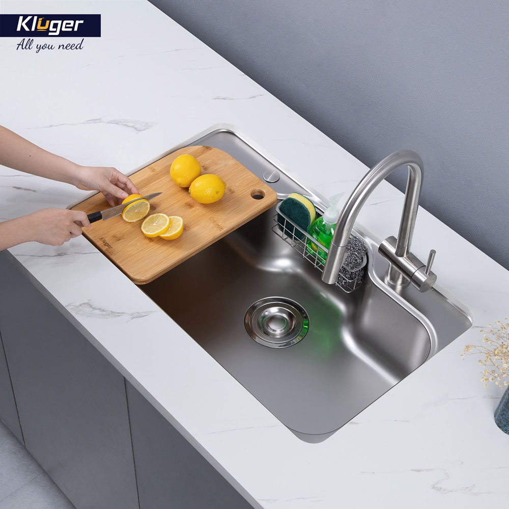 Chậu rửa chén Posco 304 Linen dập nổi KLUGER KW8151FS-S80Plus (K500 Series)