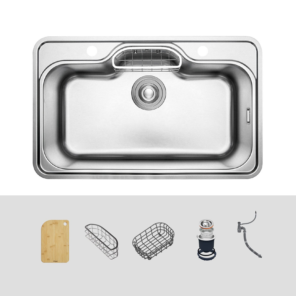 Chậu rửa chén Posco 304 Linen dập nổi KLUGER KW8151FS-S80Plus (K500 Series)