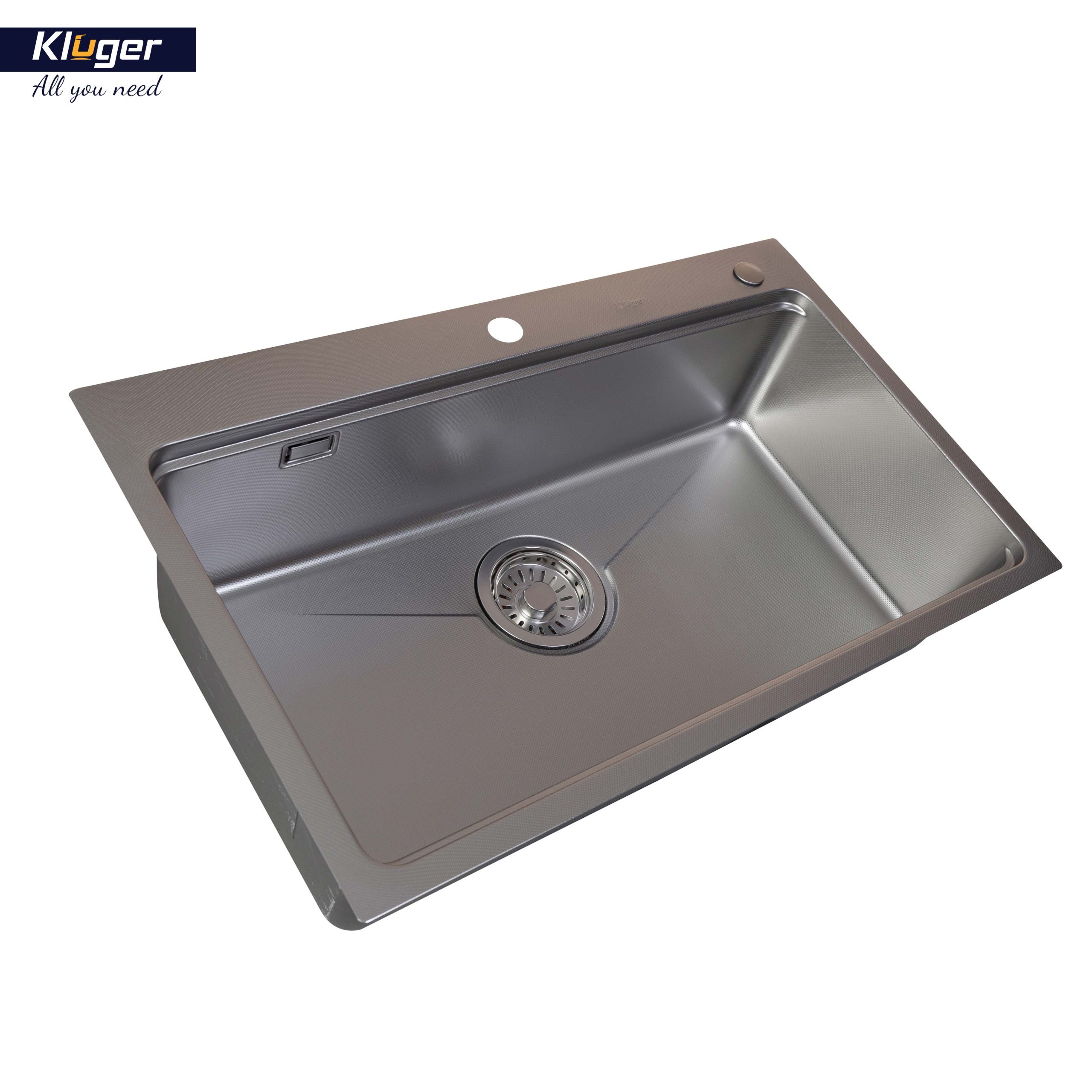 Chậu rửa chén Posco 304 Linen dập nổi KLUGER KW8181FS-S81 (K800 Series)