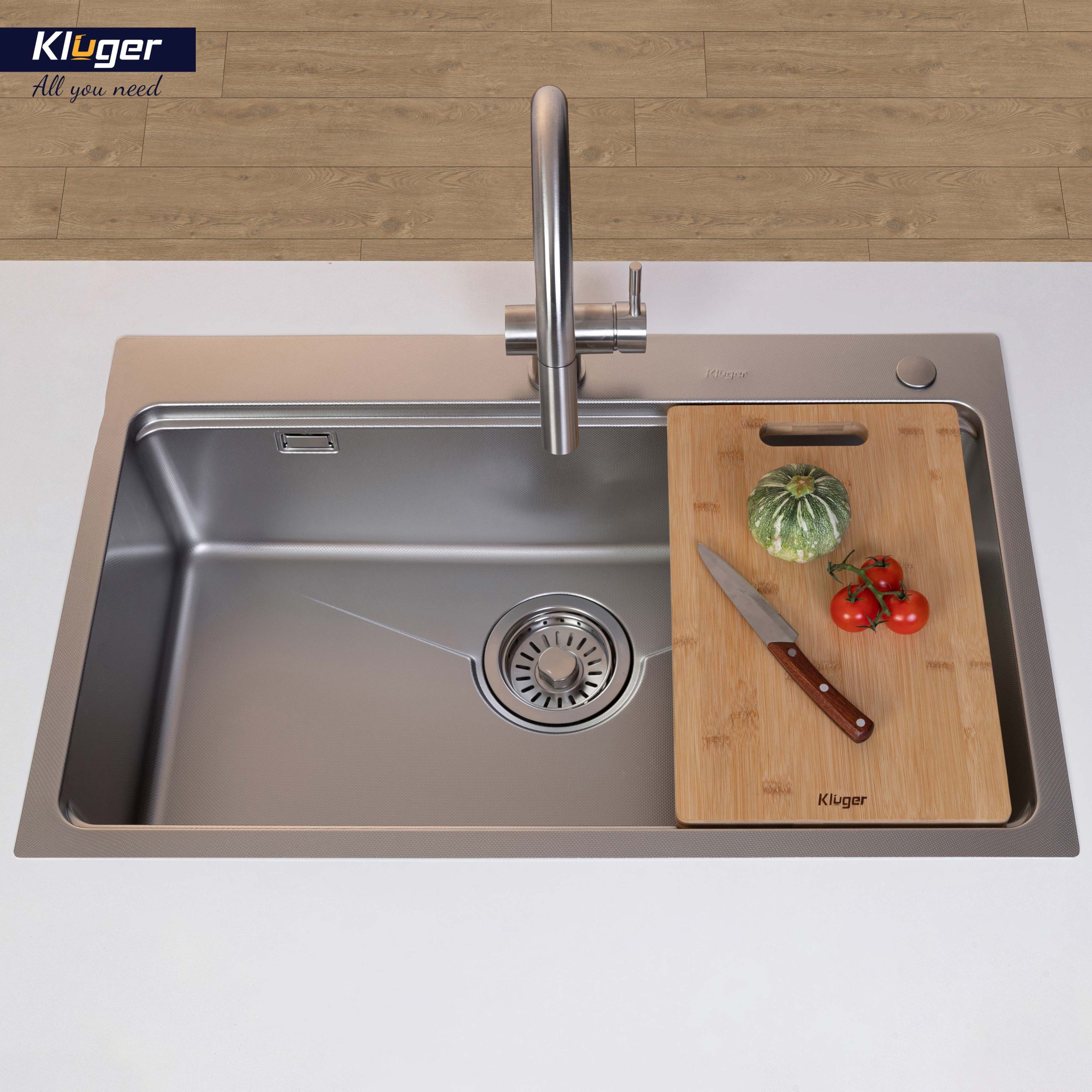 Chậu rửa chén Posco 304 Linen dập nổi KLUGER KW8181FS-S81 (K800 Series)