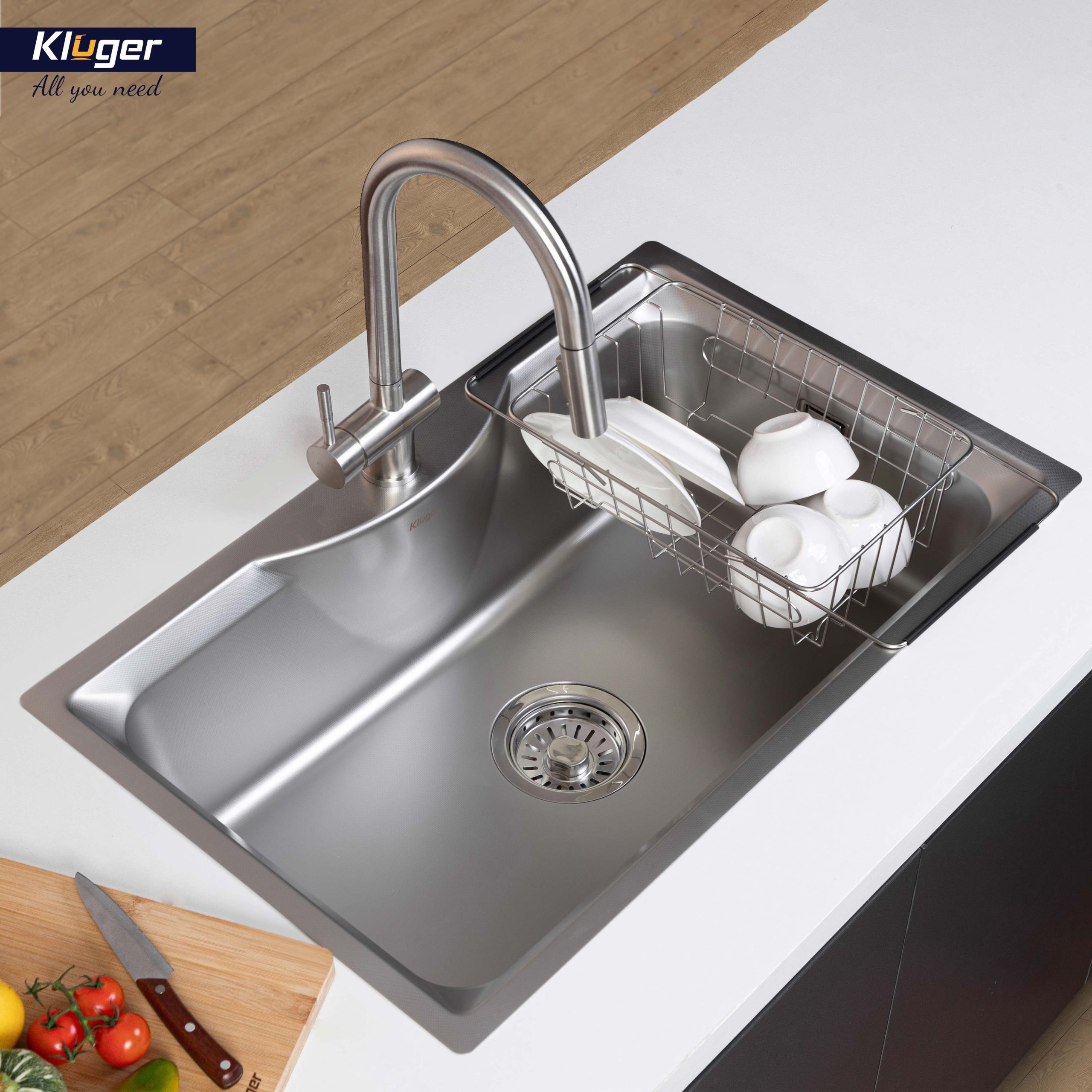 Chậu rửa chén Posco 304 Linen dập nổi KLUGER KW8191FS-S79 (K900 Series)