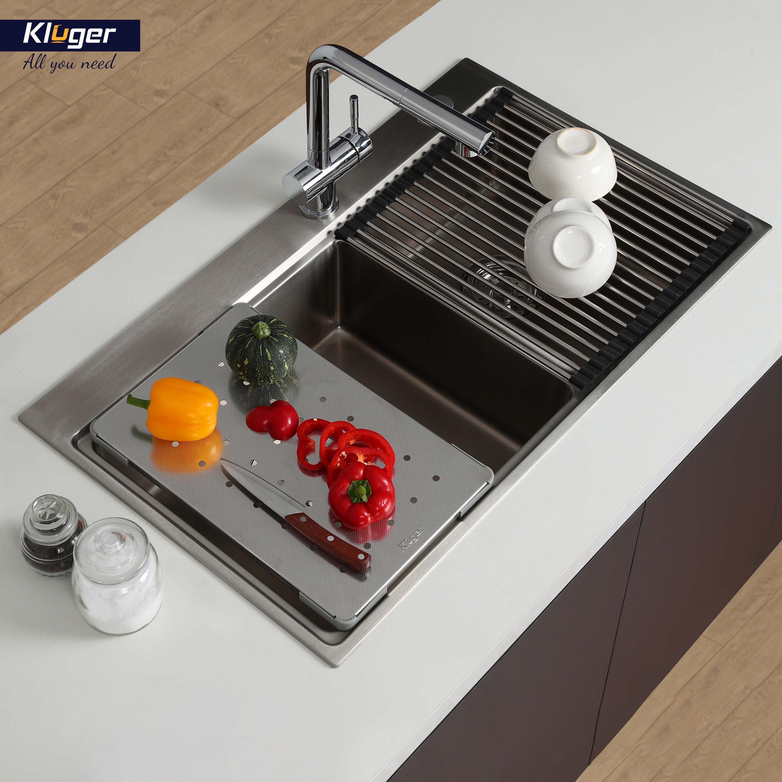 Chậu rửa chén Posco 304 đánh bóng bề mặt Kluger KW8211S - S84