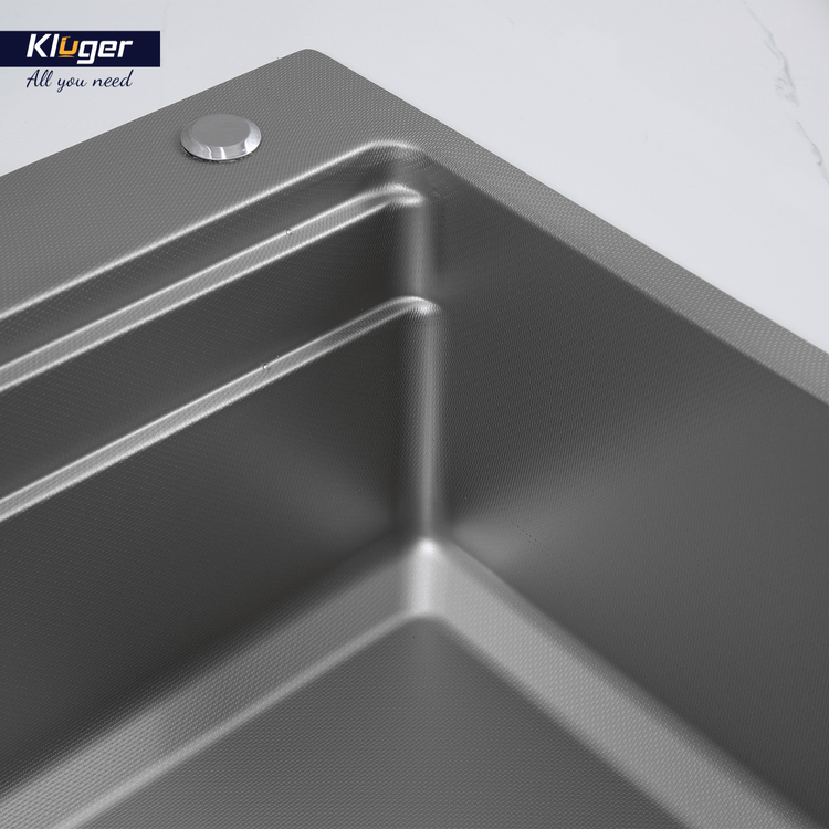 Chậu rửa chén Posco 304 Linen dập nổi KLUGER KWF8161FS-S76 (K600 Series)