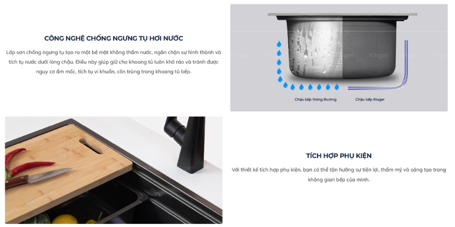 Chậu rửa chén Posco 304 Linen dập nổi KLUGER KWU8161FB-S70 (K600 Series)