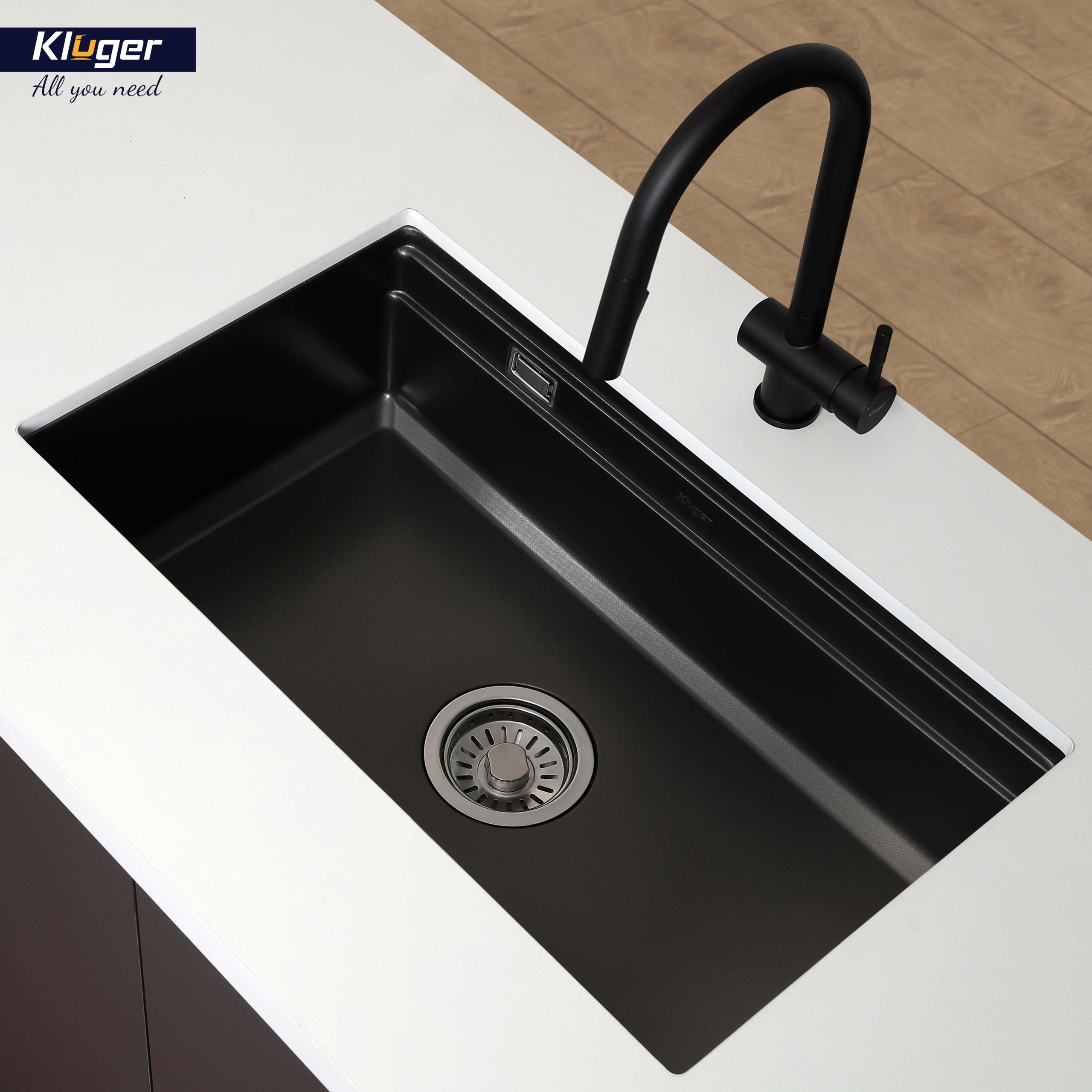 Chậu rửa chén Posco 304 Linen dập nổi KLUGER KWU8161FB-S76