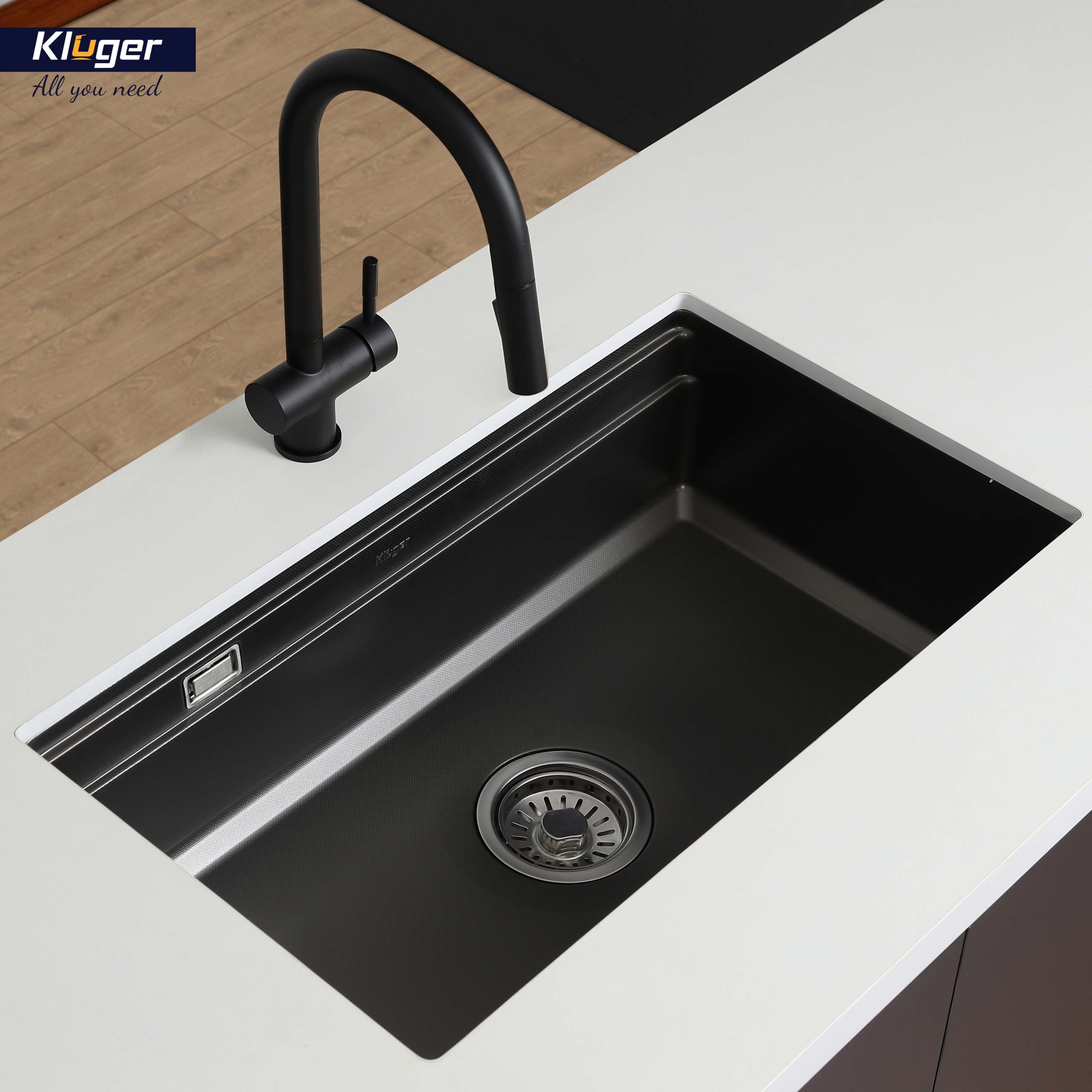 Chậu rửa chén Posco 304 Linen dập nổi KLUGER KWU8161FB-S76