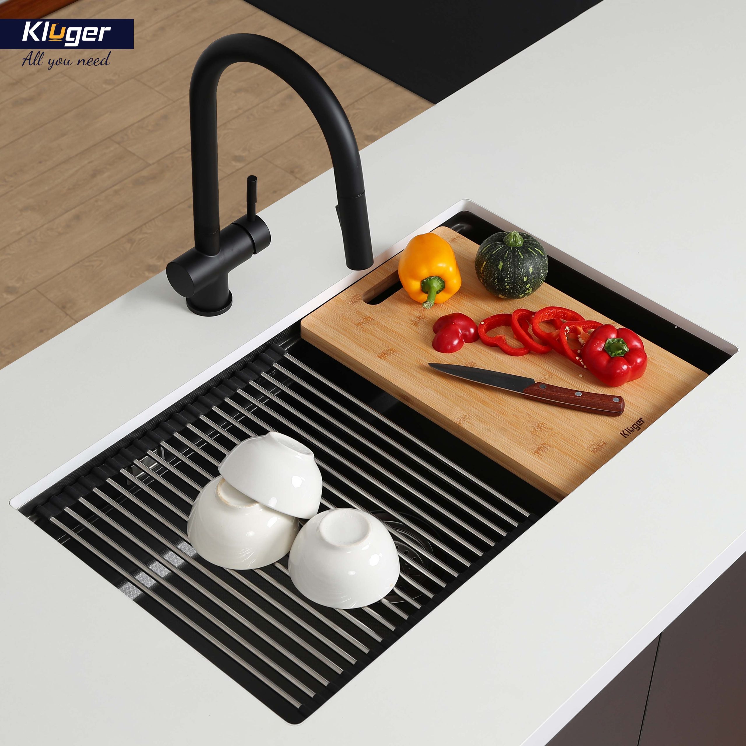 Chậu rửa chén Posco 304 Linen dập nổi KLUGER KWU8161FB-S76