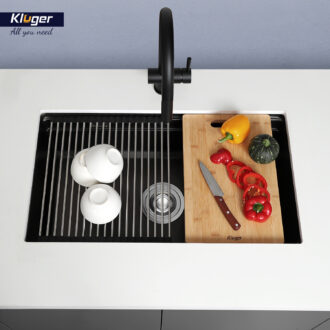 Chậu rửa chén Posco 304 Linen dập nổi KLUGER KWU8161FB-S76Plus (K600 Series)